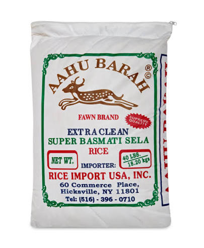 Aahu Barah Super Basmati Rice - 40 Lbs